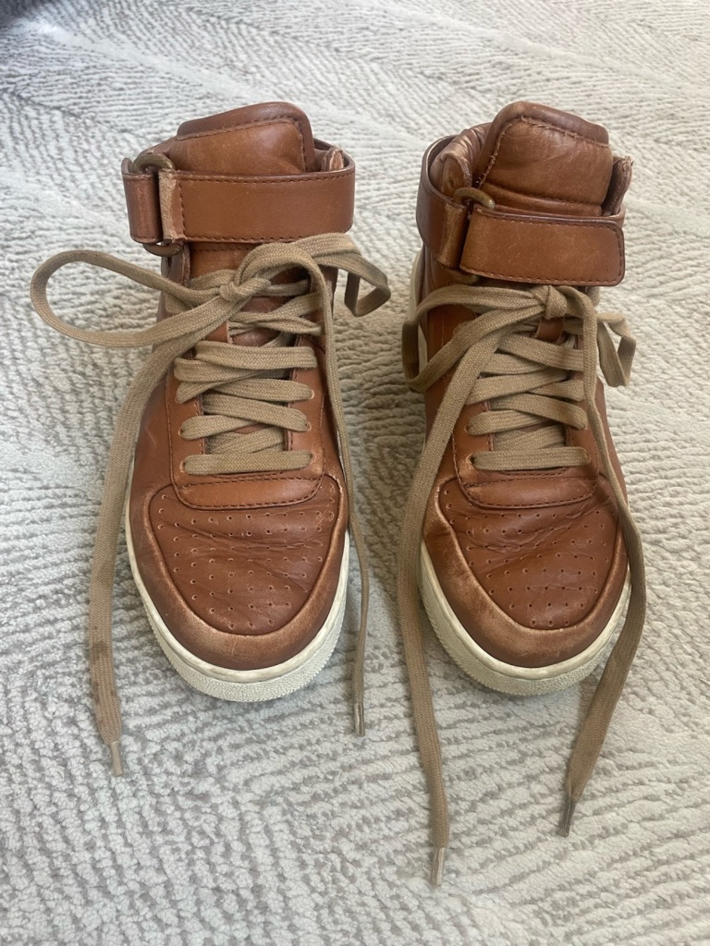 Celine Women’s High-Top Leather Sneakers in Brown - Picture 3 of 13